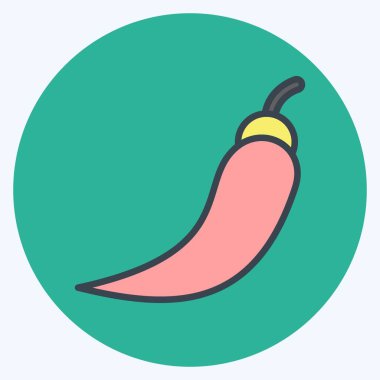 Icon Chili. Tayland sembolüyle ilgili. renk arkadaşı stili. Basit dizayn edilebilir. Basit bir çizim. Basit vektör simgeleri. Dünya Seyahat Turizmi. Tayland