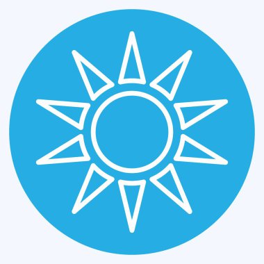 Simge Güneş Işığı. Tayland sembolüyle ilgili. Mavi gözlü. Basit dizayn edilebilir. Basit bir çizim. Basit vektör simgeleri. Dünya Seyahat Turizmi. Tayland