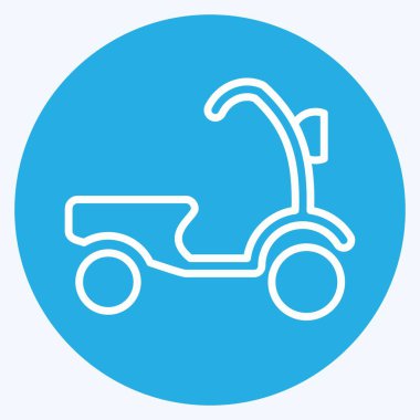 İkon Scooter. Tayland sembolüyle ilgili. Mavi gözlü. Basit dizayn edilebilir. Basit bir çizim. Basit vektör simgeleri. Dünya Seyahat Turizmi. Tayland