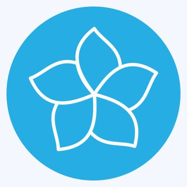 İkon Plumeria. Tayland sembolüyle ilgili. Mavi gözlü. Basit dizayn edilebilir. Basit bir çizim. Basit vektör simgeleri. Dünya Seyahat Turizmi. Tayland