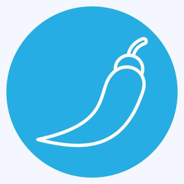 Icon Chili. Tayland sembolüyle ilgili. Mavi gözlü. Basit dizayn edilebilir. Basit bir çizim. Basit vektör simgeleri. Dünya Seyahat Turizmi. Tayland