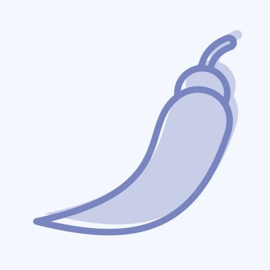 Icon Chili. Tayland sembolüyle ilgili. İki ton stili. Basit dizayn edilebilir. Basit bir çizim. Basit vektör simgeleri. Dünya Seyahat Turizmi. Tayland