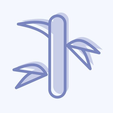 Simge Bambu. Tayland sembolüyle ilgili. İki ton stili. Basit dizayn edilebilir. Basit bir çizim. Basit vektör simgeleri. Dünya Seyahat Turizmi. Tayland