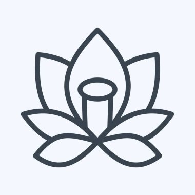 İkon Lotus. Tayland sembolüyle ilgili. Sıra tarzı. Basit dizayn edilebilir. Basit bir çizim. Basit vektör simgeleri. Dünya Seyahat Turizmi. Tayland
