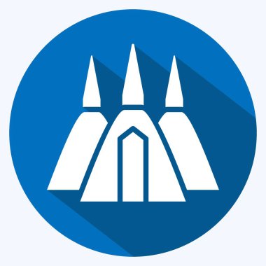 İkon Chedi. Tayland sembolüyle ilgili. Uzun gölge tarzı. Basit dizayn edilebilir. Basit bir çizim. Basit vektör simgeleri. Dünya Seyahat Turizmi. Tayland