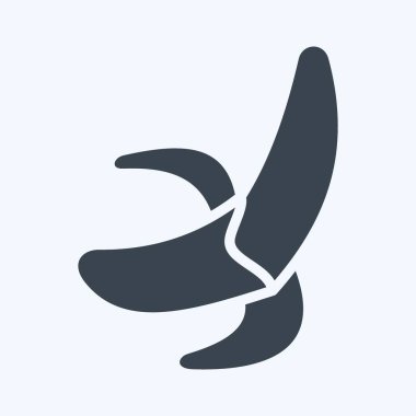 İkon muz. Tayland sembolüyle ilgili. Kabartma tarzı. Basit dizayn edilebilir. Basit bir çizim. Basit vektör simgeleri. Dünya Seyahat Turizmi. Tayland