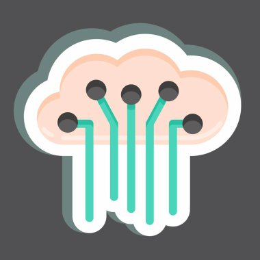 Nesnelerin İnternet Yapıştırıcısı. Makine Öğrenme sembolüyle ilgili. Basit dizayn edilebilir. Basit bir çizim. Basit vektör simgeleri