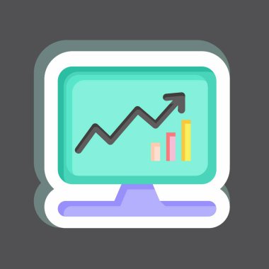 Çıkartma İş Analizleri. Makine Öğrenme sembolüyle ilgili. Basit dizayn edilebilir. Basit bir çizim. Basit vektör simgeleri