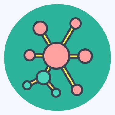 Simge Q-Öğrenme. Makine Öğrenme sembolüyle ilgili. renk arkadaşı stili. Basit dizayn edilebilir. Basit bir çizim. Basit vektör simgeleri