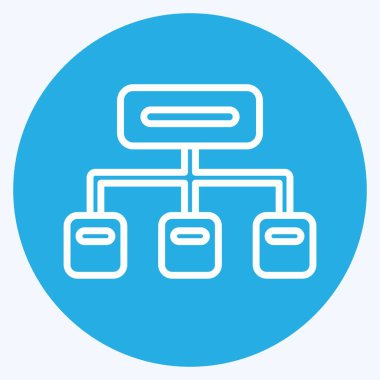 Simge Kümesi. Makine Öğrenme sembolüyle ilgili. Mavi gözlü. Basit dizayn edilebilir. Basit bir çizim. Basit vektör simgeleri