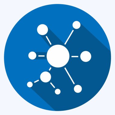 Simge Q-Öğrenme. Makine Öğrenme sembolüyle ilgili. Uzun gölge tarzı. Basit dizayn edilebilir. Basit bir çizim. Basit vektör simgeleri