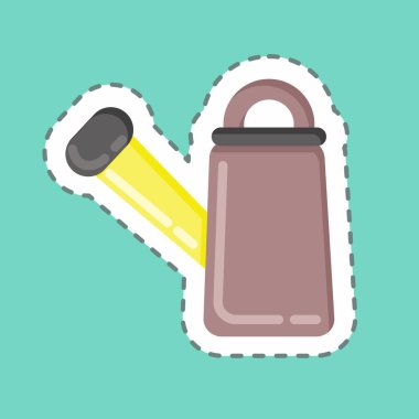 Çıkartma hattı, Su Kutusu 2 'nin Flora sembolüyle ilişkisini kesti. Basit bir çizim. Bitki. Meşe ağacı. Yaprak. gül