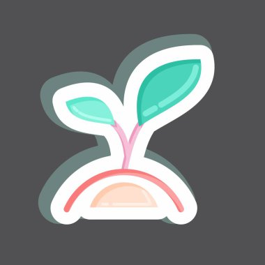 Çıkartma Tesisi 3 Flora sembolüyle ilgili. Basit bir çizim. Bitki. Meşe ağacı. Yaprak. gül