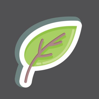 Yaprak Yaprağı. Flora sembolüyle ilgili. Basit bir çizim. Bitki. Meşe ağacı. Yaprak. gül