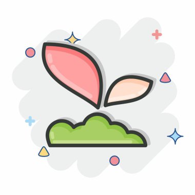 Icon Sprout 2, Flora sembolüyle bağlantılı. Çizgi roman tarzı. Basit bir çizim. Bitki. Meşe ağacı. Yaprak. gül