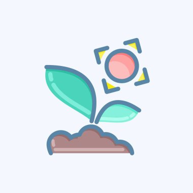 Icon Sprout 3 Flora sembolüyle bağlantılı. Karalama stili. Basit bir çizim. Bitki. Meşe ağacı. Yaprak. gül