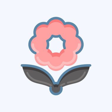 Simge Çiçeği. Flora sembolüyle ilgili. Karalama stili. Basit bir çizim. Bitki. Meşe ağacı. Yaprak. gül