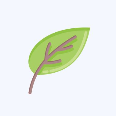 Simge Yaprağı. Flora sembolüyle ilgili. Düz stil. Basit bir çizim. Bitki. Meşe ağacı. Yaprak. gül