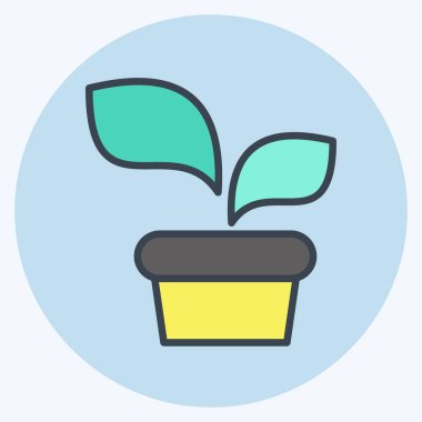 Simge Tesisi. Flora sembolüyle ilgili. renk arkadaşı stili. Basit bir çizim. Bitki. Meşe ağacı. Yaprak. gül