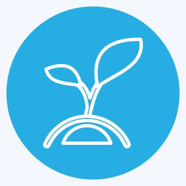 Flora sembolüyle ilişkili Icon Tesisi 3. Mavi gözlü. Basit bir çizim. Bitki. Meşe ağacı. Yaprak. gül