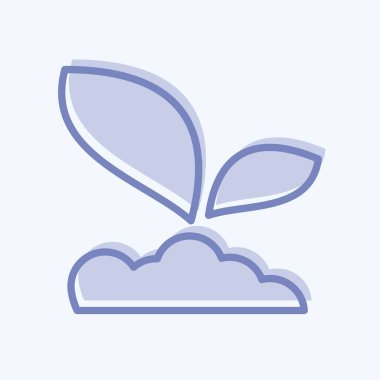 Icon Sprout 2, Flora sembolüyle bağlantılı. İki ton stili. Basit bir çizim. Bitki. Meşe ağacı. Yaprak. gül