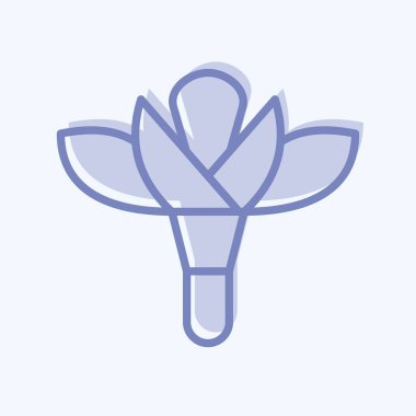 Flora sembolüyle ilişkili Simge 2. İki ton stili. Basit bir çizim. Bitki. Meşe ağacı. Yaprak. gül