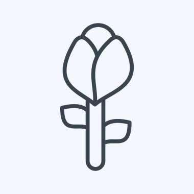 Flora sembolüyle ilişkili Icon Rose 2. Sıra tarzı. Basit bir çizim. Bitki. Meşe ağacı. Yaprak. gül