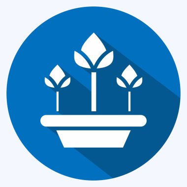 Simge laleleri. Flora sembolüyle ilgili. Uzun gölge tarzı. Basit bir çizim. Bitki. Meşe ağacı. Yaprak. gül