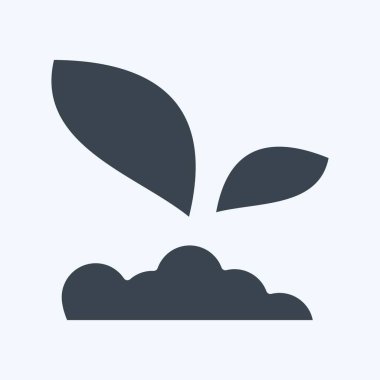Icon Sprout 2, Flora sembolüyle bağlantılı. Kabartma tarzı. Basit bir çizim. Bitki. Meşe ağacı. Yaprak. gül