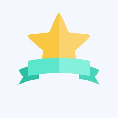 Simge Ödülü Yıldızı. Yıldızların sembolüyle ilgili. Düz stil. Basit dizayn edilebilir. Basit bir çizim. Basit vektör simgeleri