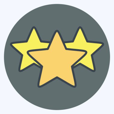 Simge Üç Yıldızlar. Yıldızların sembolüyle ilgili. renk arkadaşı stili. Basit dizayn edilebilir. Basit bir çizim. Basit vektör simgeleri