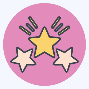 Yıldız sembolü ile ilgili Simge Ödülü 2. renk arkadaşı stili. Basit dizayn edilebilir. Basit bir çizim. Basit vektör simgeleri