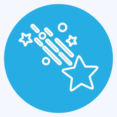 Kayan Yıldız ikonu. Yıldızların sembolüyle ilgili. Mavi gözlü. Basit dizayn edilebilir. Basit bir çizim. Basit vektör simgeleri