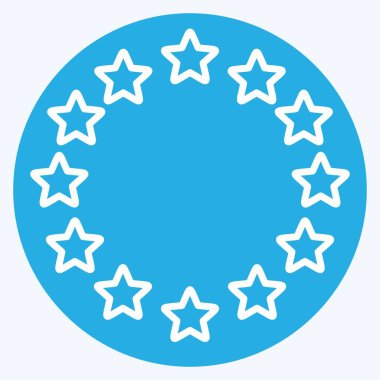 Simge AB Yıldızları. Yıldızların sembolüyle ilgili. Mavi gözlü. Basit dizayn edilebilir. Basit bir çizim. Basit vektör simgeleri