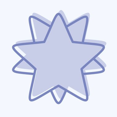 Simge 10 noktalı yıldızlar. Yıldızların sembolüyle ilgili. İki ton stili. Basit dizayn edilebilir. Basit bir çizim. Basit vektör simgeleri