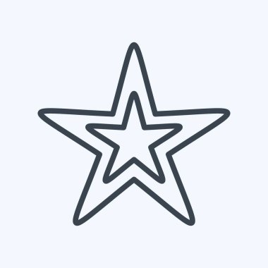 Simge Yıldızı. Yıldızların sembolüyle ilgili. Sıra tarzı. Basit dizayn edilebilir. Basit bir çizim. Basit vektör simgeleri