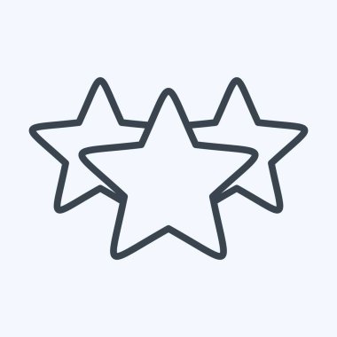 Simge Üç Yıldızlar. Yıldızların sembolüyle ilgili. Sıra tarzı. Basit dizayn edilebilir. Basit bir çizim. Basit vektör simgeleri