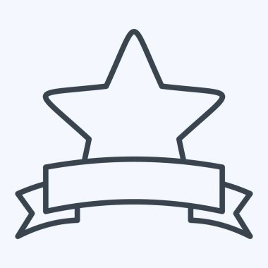 Simge Ödülü Yıldızı. Yıldızların sembolüyle ilgili. Sıra tarzı. Basit dizayn edilebilir. Basit bir çizim. Basit vektör simgeleri