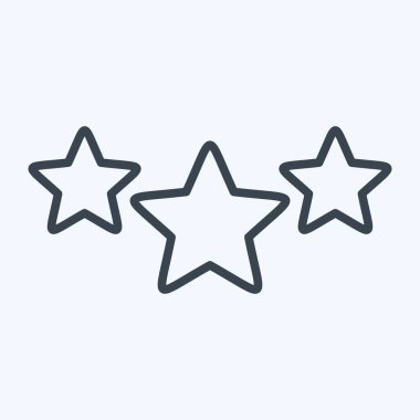 Simge 3 Yıldızları. Yıldızların sembolüyle ilgili. Sıra tarzı. Basit dizayn edilebilir. Basit bir çizim. Basit vektör simgeleri