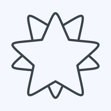 Simge 10 noktalı yıldızlar. Yıldızların sembolüyle ilgili. Sıra tarzı. Basit dizayn edilebilir. Basit bir çizim. Basit vektör simgeleri