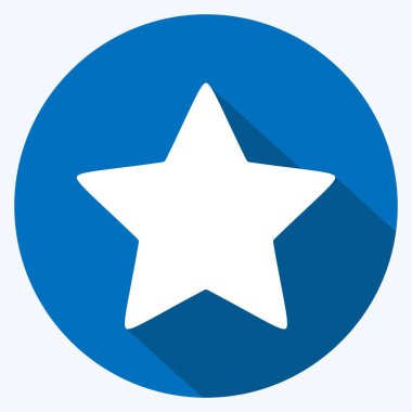 Icon Star 2, Yıldız sembolü ile ilgili. Uzun gölge tarzı. Basit dizayn edilebilir. Basit bir çizim. Basit vektör simgeleri