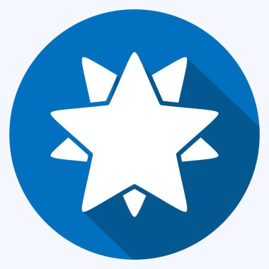 Simge 10 noktalı yıldızlar. Yıldızların sembolüyle ilgili. Uzun gölge tarzı. Basit dizayn edilebilir. Basit bir çizim. Basit vektör simgeleri