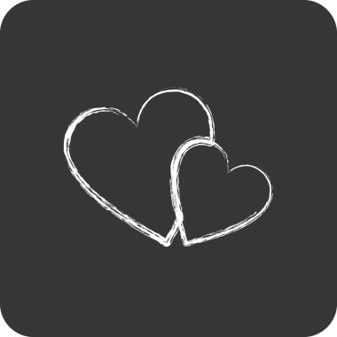 Simge aşkı. Sevgililer Günü sembolüyle ilgili. Tebeşir stili. Basit tasarım düzenlenebilir