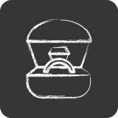 Simge halkası. Sevgililer Günü sembolüyle ilgili. Tebeşir stili. Basit tasarım düzenlenebilir