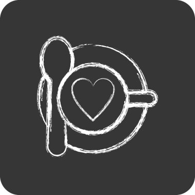 Simge Randevusu. Sevgililer Günü sembolüyle ilgili. Tebeşir stili. Basit tasarım düzenlenebilir