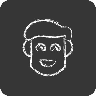 Icon Boy Friend. Sevgililer Günü sembolüyle ilgili. Tebeşir stili. Basit tasarım düzenlenebilir