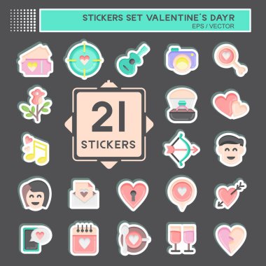 Çıkartma Sevgililer Günü 'nü belirledi. Aşk Günü sembolüyle ilgili. Basit dizayn edilebilir. Basit resimleme