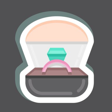 Etiket Yüzüğü. Sevgililer Günü sembolüyle ilgili. Basit dizayn edilebilir. Basit resimleme