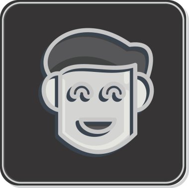 Icon Boy Friend. Sevgililer Günü sembolüyle ilgili. Parlak stil. Basit dizayn edilebilir. Basit resimleme