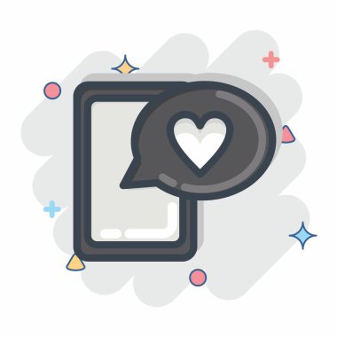 Simge Aşk mesajı. Sevgililer Günü sembolüyle ilgili. Çizgi roman tarzı. Basit dizayn edilebilir. Basit resimleme